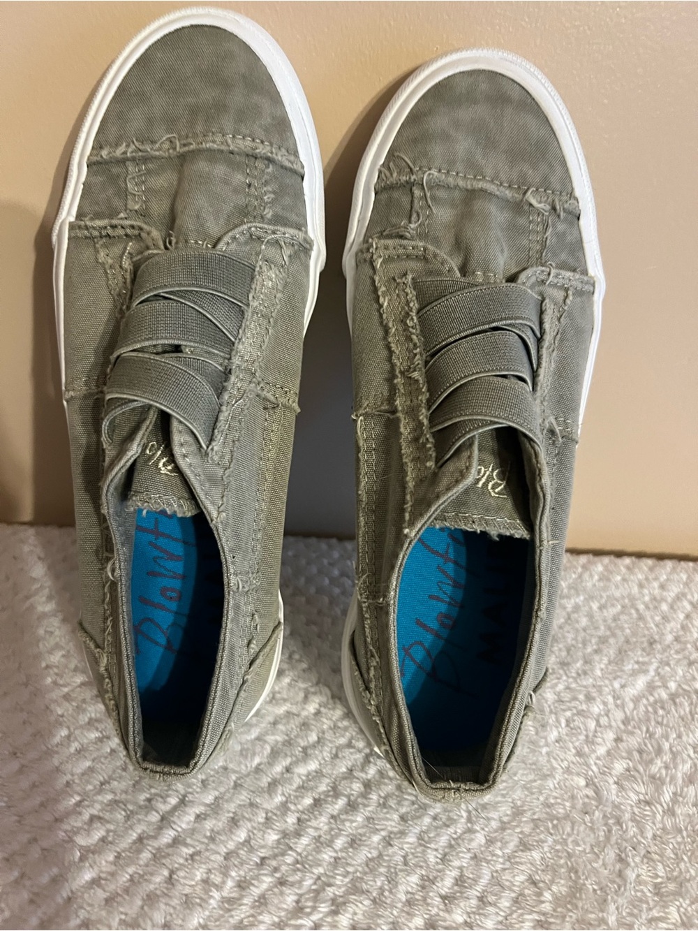 Blowfish Olive Green Slip-On Canvas Sneakers